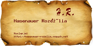Hasenauer Rozália névjegykártya